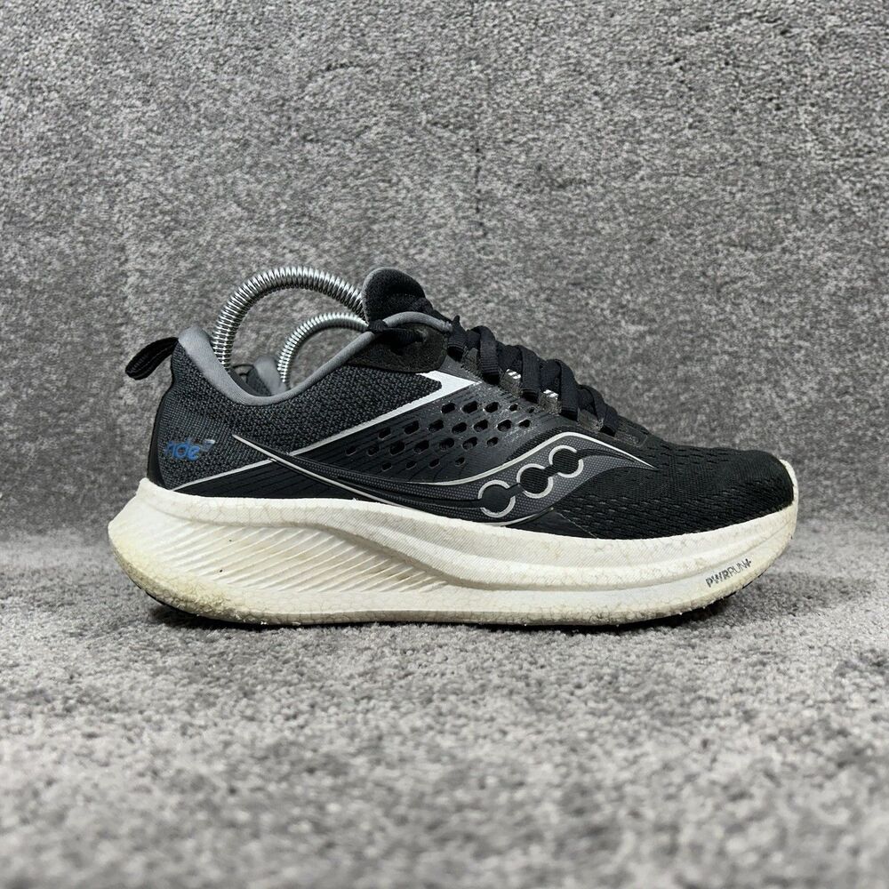 Saucony Ride 17 S10925-100 Women’s Size 8 W Black Athletic Running Shoes Used
